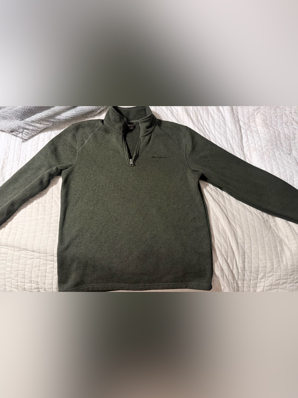 Eddie Bauer Men's quarter-Zip Fleece Pullover - Olive size M